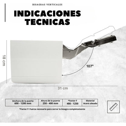 Bisagras para puertas elevables